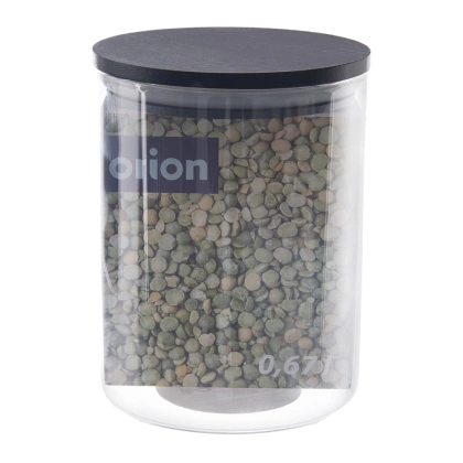 Pojemnik na produkty sypkie szklany z pokrywką i uszczelką 600 ml