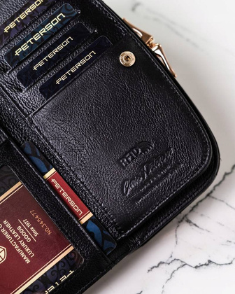 Duży portfel damski ze skóry naturalnej