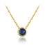 MINET Delikatny złoty naszyjnik z granatowym cyrkonem Au 585/1000 1,85g