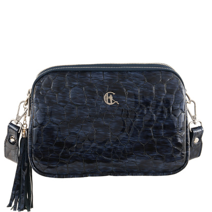 Granatowa listonoszka Canaletto ze skóry lakierowanej TD830s287