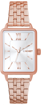 MINET Damski rosegoldowy zegarek SIENA z rosegoldową bransoletą ze stali nierdzewnej