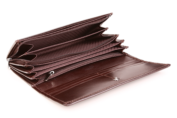 Duży skórzany portfel damski KEMER VOOC PPD5 Czerwony