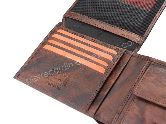 Portfel męski skórzany PIERRE CARDIN FOSSIL TILAK12 8806 RFID Popiel