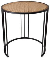 Stolik na metalowym czarnym stelażu natural