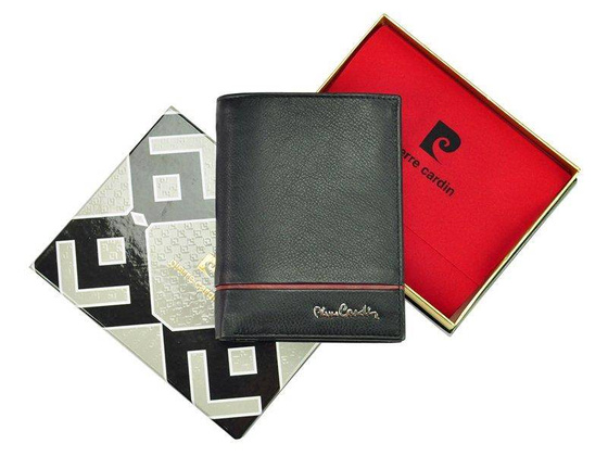 Portfel męski skórzany PIERRE CARDIN SAHARA TILAK15 331 Czarny / Niebieski