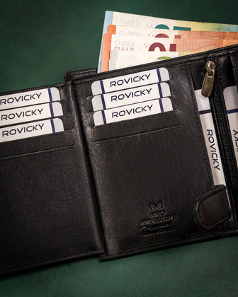 Skorzany portfel meski z kieszenia na dowod rejestracyjny