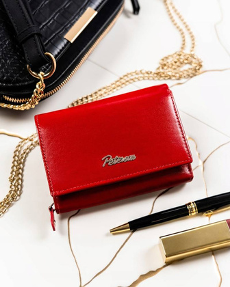 Zestaw prezentowy pojemny portfel damski i brelok ze skory naturalnej