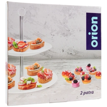 Patera porcelanowa 2-piętrowa poziomowa porcelanowa na ciastka ciasto owoce desery