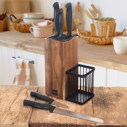 Zestaw noży w stojaku BLACK 6 el.