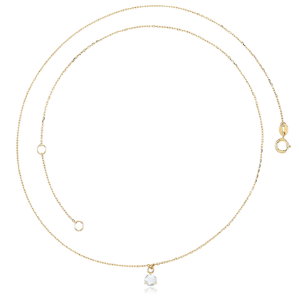 MINET Złoty naszyjnik z białym kamieniem Au 585/1000 1,25g