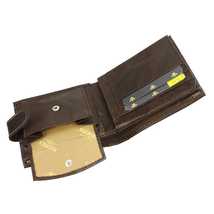 Skórzany męski portfel Charro IASI 1128 czarny