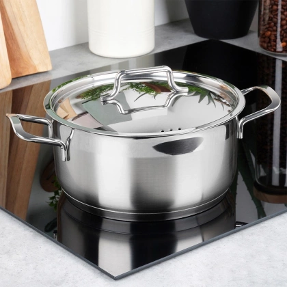 Garnek stalowy z pokrywką 18/10 PREMIUM 3 l ORION