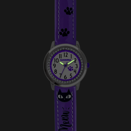 CLOCKODILE Fioletowy zegarek dla dziewczynek KOT