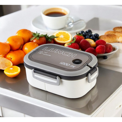 Śniadaniówka LUNCH BOX ze sztućcami 21 x 14,5 x 8cm biały PJM44B