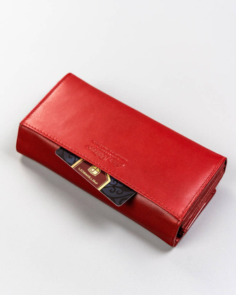 Skorzany portfel damski na karty