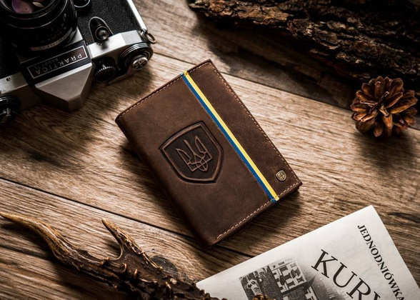 Skórzany, duży portfel męski bez zapięcia