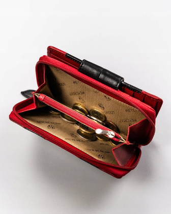 Skorzany portfel damski na zatrzask