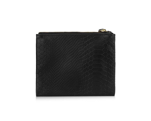 Skórzana kosmetyczka damska FK04 Solier czarny wąż - min. zamówienie 20 / 50 / 100 szt.