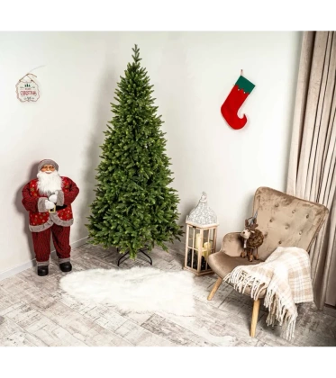 Choinka sztuczna PE01 180 cm  zielona z metalowym stojakiem jasnozielona silikonowa