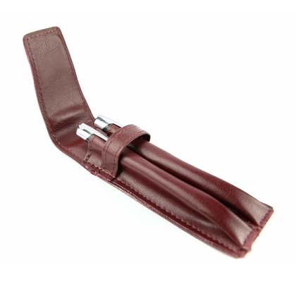 068 Piórnik skórzany 2komorowy - wiśnia KEMER