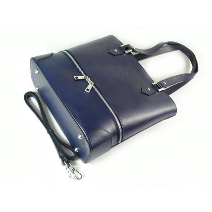 Porządna,praktyczna włoska torebka na ramię a4 granatowa V335BS