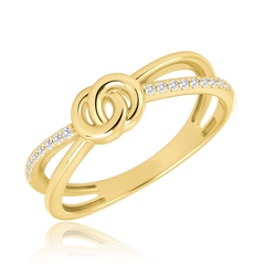 MINET Złoty pierścionek kółko z białą cyrkonią Au 585/1000 rozm. 15 - 2,00g