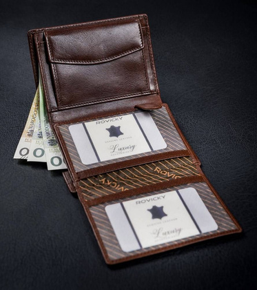 Skórzany portfel męski z ochroną rfid