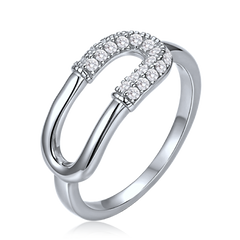 MINET Luksusowy srebrny pierścionek z cyrkonią rozmiar 19