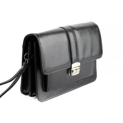 307-Saszetka męska z klapką-czarna KEMER