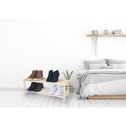 PÓŁKI REGAŁ NA BUTY 2 POZIOMY DREWNIANY ALPINA
