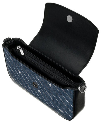 Mała listonoszka damska obszyta dżinsowym materiałem