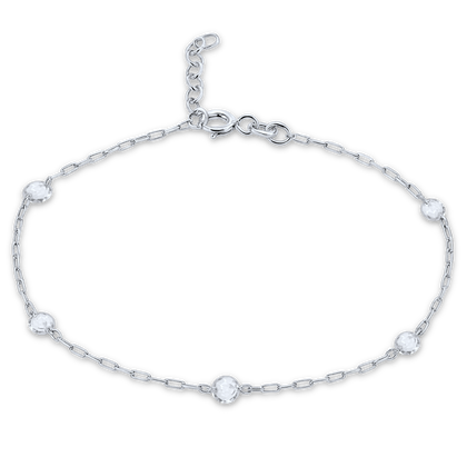 MINET Elegancka bransoletka z białego złota kulka Au 585/1000 0,80g