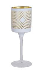 Kielich szklany biały niski