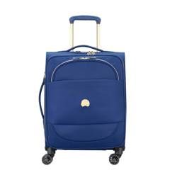 Walizka Delsey Montrouge Mała miękka niebieska walizka kabinowa na kółkach 55 cm