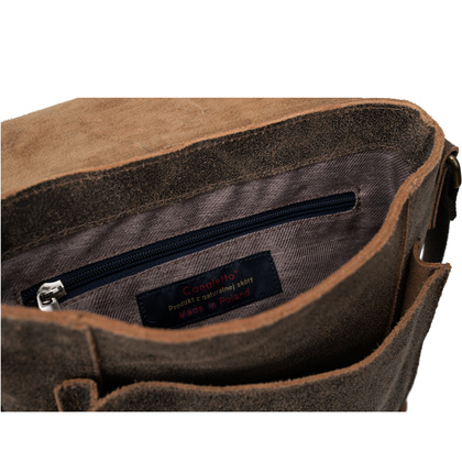 Męska torba na ramię Canaletto – postarzana skóra i wykończenia w starym złocie TM253s235