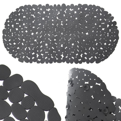 Mata antypoślizgowa pod prysznic szara 68x34 cm