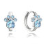 MINET Kolczyki srebrne ŁAPY z niebieskimi cyrkoniami