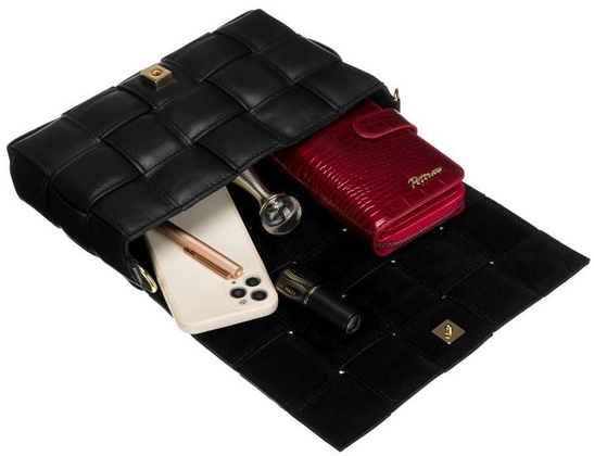 Skórzana listonoszka damska Peterson Czarna