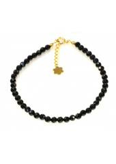 BRANSOLETKA CZARNY TURMALIN OCHRONA 925