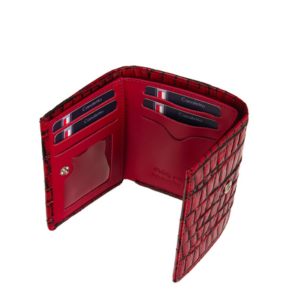 Czerwony portfel damski Canaletto croco PD1135s96 RFID