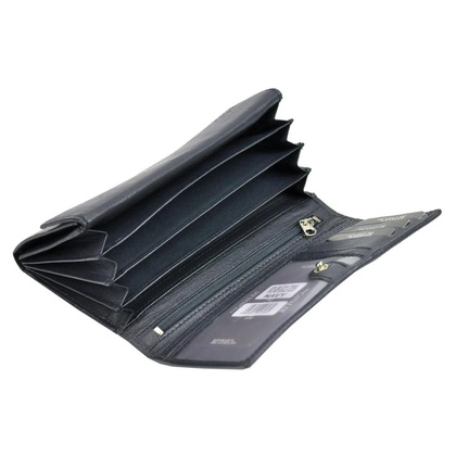 Podłużny portfel damski z bydlęcej skóry naturalnej — Cavaldi