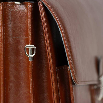 Skórzana teczka męska na ramię aktówka brązowa - Pavone Nero Savio 2287 BR