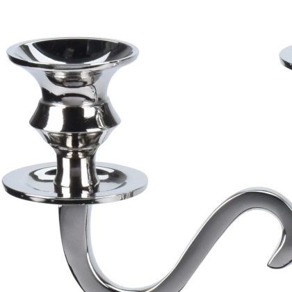 Świecznik kandelabr 3-ramienny wysoki połysk srebrny