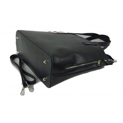 Włoska torebka skórzana na ramię ,shopper mieści A4 ,Vera Pelle ,Szara SB586G