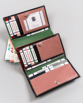 Duży portfel damski z bydlęcej skóry naturalnej