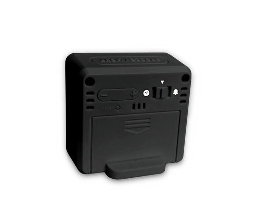 LAVVU Cyfrowy budzik sterowany radiowo NORDLYS czarny z czujnikiem światła