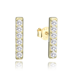 MINET Eleganckie pozłacane srebrne kolczyki z białymi cyrkoniami