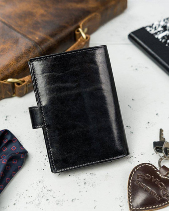 Piękny duży portfel męski Rovicky skóra licowa