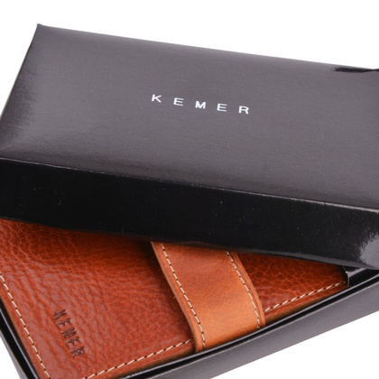 Portfel męski skórzany KEMER 366 Rudy - min. zamówienie 20 / 50 / 100 szt.