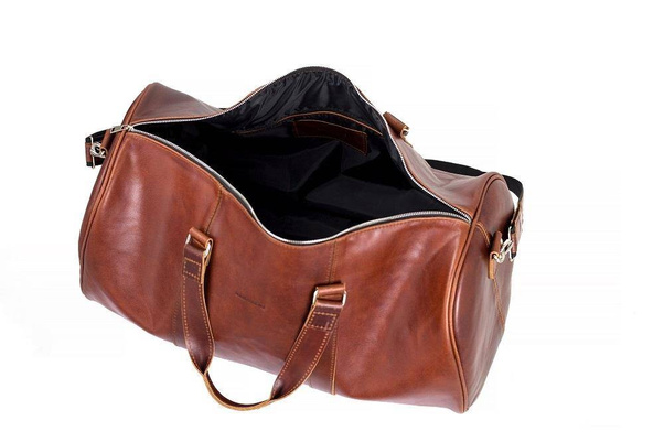 Skórzana torba podróżna na ramię BRØDRENE R20 koniak smooth leather - min. zamówienie 20 / 50 / 100 szt.